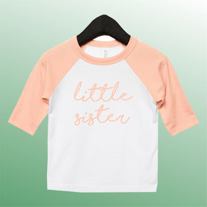 Little Sister Baseball Tee Available in 2 Colours