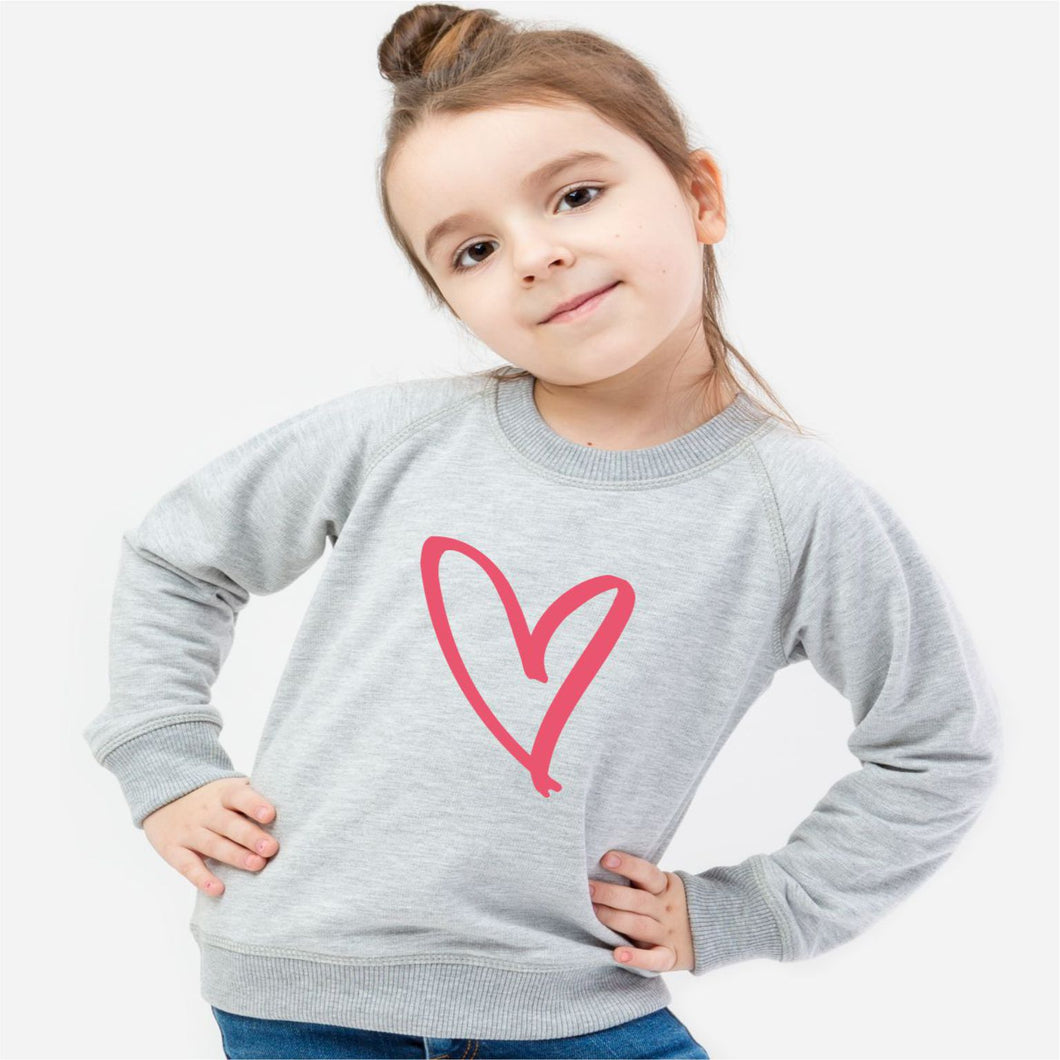 Girls Sweatshirt Pink Heart